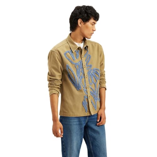 Image of Men's Patchwork Khaki Shacket