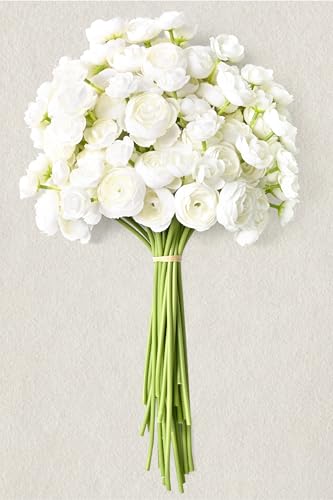 Fake Flowers Faux Flower Artificial Ranunculus Flowers White Peonies