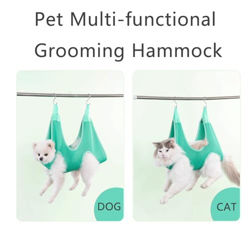 Image of Cat Grooming Hammock Breathable Hanging Harness Restraint Holder Helper for Pet Nail Trimming Cutting Clipping Bathing Claw Care Small Dogs Chihuahua Poodle Puppy Benny Rabbit