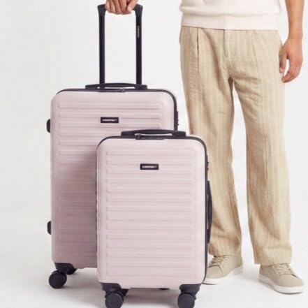 Image of Assembly Stark Trolley Bag Set of 2-20, 24 Inch (55 & 65 cm) Hard Shell Polycarbonate Luggage Set with TSA Lock 8 Spinner Wheels Ivory