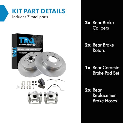Image of TRQ Rear Brake Pad & Rotor Kit Ceramic Compatible with 2015 Hyundai Sonata