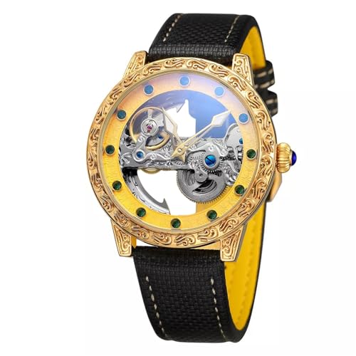forsining orologio meccanico da uomo retrò orologio da polso meccanico