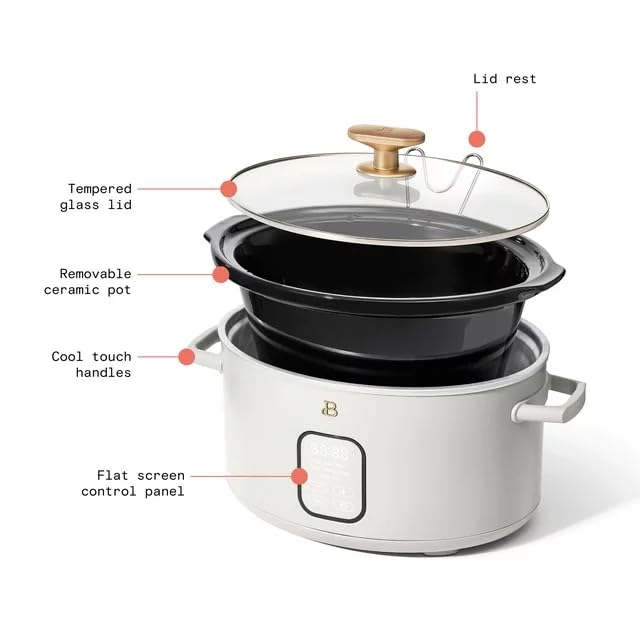 Beautiful-6-Qt-5-in-1-Programmable-Slow-Cooker-Meat-Poultry-Stew-Soup-And-Chili-3-Heat-Settings-Low-High-and-Keep-Warm-Oven-Safe-Pot-to-500F-White-Icing