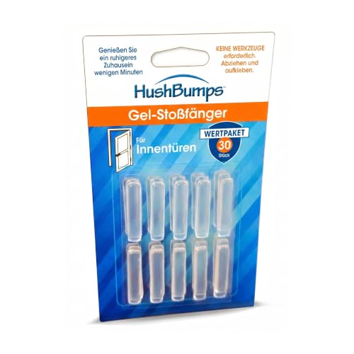 HushBumps Ultra-Leise Stoßfänger für Innentüren 3er-Pack. Spezielles Design sorgt für leisen Betrieb von Innentüren. Einfach abziehen und ankleben. Kein Werkzeug erforderlich. Sorgt für sanftes und