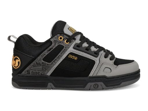 DVS Men's Skate Shoe, Grey/Black/Gold, 5