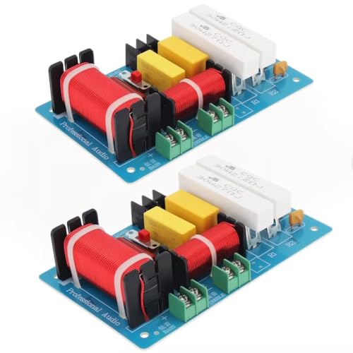 DriSentri 2pcs 2 Way Crossover for Speaker, 450W 4-8 Ohm 2 Way High-Low Frequency Divider for Speaker, HiFi Speaker Crossover