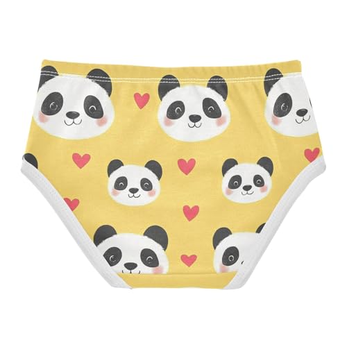 Wusikd Cute Panda Faces Girls' Underwear Cotton Hearts Girls Briefs Soft Toddler Underwear 2T2