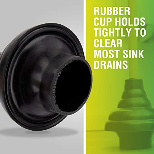 Image of LDR 512 3410A Heavy Duty Drain Handle Double Thrust Rubber Force Cup Removes Clogs for Bathrooms, Kitchens, Baths, Showers, Powerful Commercial and Residential, 26.40 inchX5.35 inch, Wood Flange Plunger