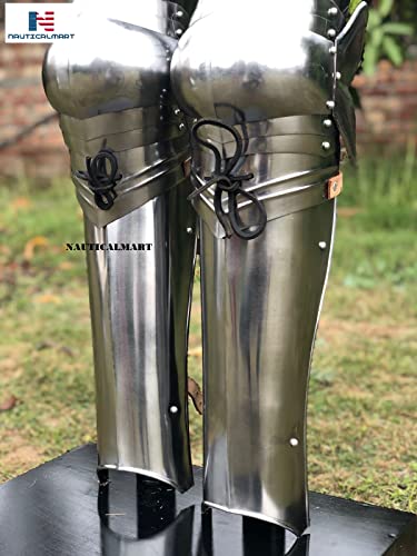 Image of Medieval Knight Steel Full Leg Armor Halloween Costume
