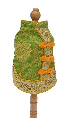 Lovelonglong 2019 Dog Costumes Cheongsam Qipao Dresses For Small Dogs Pet Tang Dynasty Costume For Cat Miniature Pinscher Maltese Xs Green #TOP5