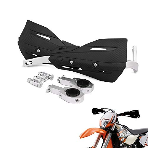 22 mm et 28 mm en Aluminium Protection de gardes Brosse à Main de Moto Protège-Mains avec kit de Fixation Universel pour Dirt Bike MX Motocross (Noir)