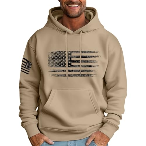 Hoodies for Men Print Pattern Drawstring Pullovers Long Sleeve Hooded Collar Sweatshirts Fleece Coats with Pockets2