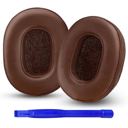 Aurivor Genuine Leather Ear Pads Cushions for Audio-Technica ATH MSR-7, Headset Earpads Covers for M50X M40X M30X M20X, HyperX Cloud, SteelSeries Arctis 1 3 5 7 9 9X Pro Prime, Stealth 600 & More