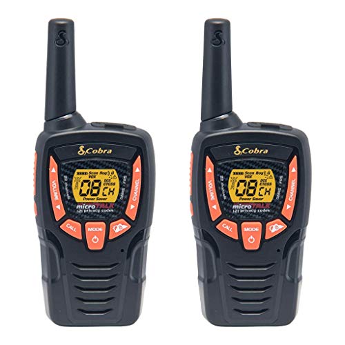 Cobra ACXT345 Weather-Resistant Walkie Talkies – Rechargeable, 22 Channels, Long Range 25-Mile Two-Way Radio Set (2-Pack)