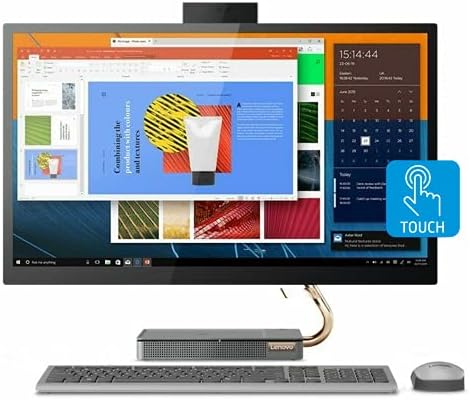 Lenovo IdeaCentre All in One 5i Desktop, 27″ IPS QHD (2560 x 1440) Touchscreen Display, Intel Core i5-10400T Processor, 16GB DDR4 RAM, 1TB PCIe SSD, Windows 10 Home, Wireless Keyboard and Mouse Lenovo IdeaCentre All in One 5i Desktop, 27″ IPS QHD (2560 x 1440) Touchscreen Display, Intel Core i5-10400T Processor, 16GB DDR4 RAM, 1TB PCIe SSD, Windows 10 Home, Wireless Keyboard and Mouse