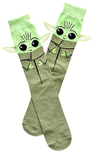 STAR WARS Men's Baby Yoda Full Character Cosplay Crew Socks with Embroidered Ears2