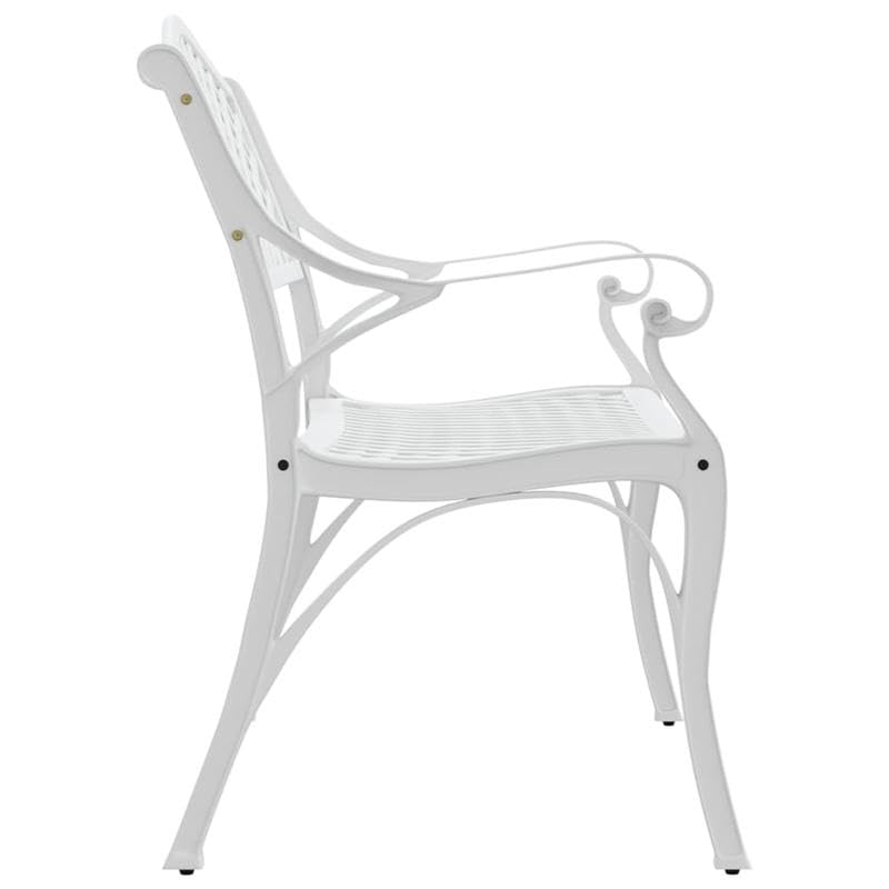 Eleganz Panchina da giardino 102 cm in alluminio pressofuso e ghisa Bianco