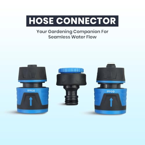 Image of IFFCO Urban Gardens - Hose Connectors - Set of 3 - Garden Water Hose Connector, Spray Nozzle to Hose, Pipe to Pipe Quick Connectors - Durable, Rust Resistance, Leakproof Design