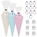 Kootek 28 Pieces Cake Decorating Tools with 12 Pack 3 Sizes (12 + 14 + 16 inches) Reusable Silicone Piping Pastry Bags, 6 Standard Couplers and 10 Icing Bag Ties Baking Supplies (Clear)