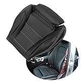 ATUOTPO Driver Side Bottom Microfiber Black Leather Seat Cover Perforated Compatible with Mercedes Benz C C250 C300 C350 C350e C400 GLC300e 4-Door 2015 2016 2017 2018 2019 2020 2021