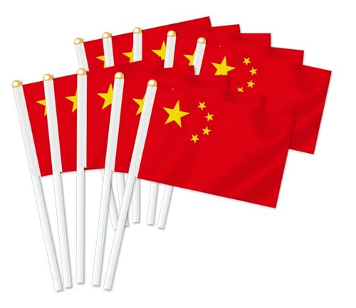 25 Stück China Handheld Flagge,Chinesisch Dekor Hand gehalten Hold Fahne, Dekoration Banner hand China