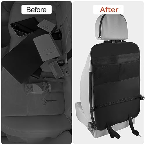 Firschoie 2 Stück Auto Rückenlehnenschutz, große Auto Rücksitz Organizer für Kinder, Wasserdichter Rücksitzschutz, Anti-Kick-Organizer für Autorücksitze