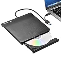 ROOFULL External CD DVD +/-RW Drive Burner USB 3.0 Type-C Portable CD/DVD ROM Optical Player Drive Reader Writer for Windows 11/10/8/7 Laptop Desktop, Mac MacBook Pro/ Air, iMac (+Extra Power Cord)