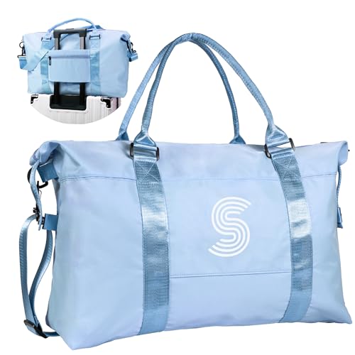 Image of Cute Bags for Girls, Initial Travel Duffel Bag,Gym Bag,Duffel Bags | Personalized Weekender Bags,Overnight Bag Birthday Gifts for Teen Girls Preppy Stuff For Kids Girl (Letter S)