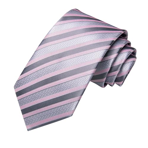 Image of Hi-Tie Men's Tie Sets Silk Paisley Striped Necktie Pocket Square Cuff-links Sets Wedding Business Holiday