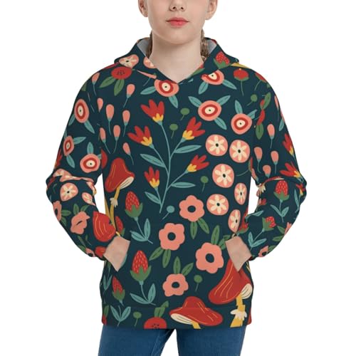 Berries and Flowers Kid Hoodies Boys Sweatshirts Girls Pullover with Pocket