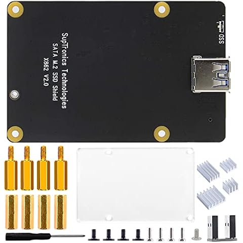 GeeekPi X862 V2.0: Placa de expansión de almacenamiento M.2 NGFF SATA SSD con USB 3.1 Cover