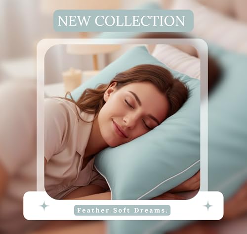 Image of BSB HOME Luxury Satin Silk Pillow Cover | 300 TC Ultra-Smooth Silky Finish | Premium Home Bedding Pillowcase | Soft, Glossy & Skin-Friendly Fabric | 18 x 28 Inches (Celeste Blue)