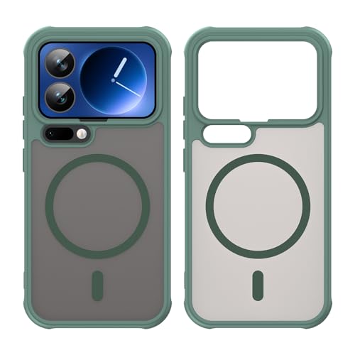 Image of Compatible with Xiaomi 17 Pro Case Cover,Compatible with MagSafe,Anti-Fall,Compatible with Xiaomi 17 Pro 5G 25098PN5AC Cell Protective Phone Case Green