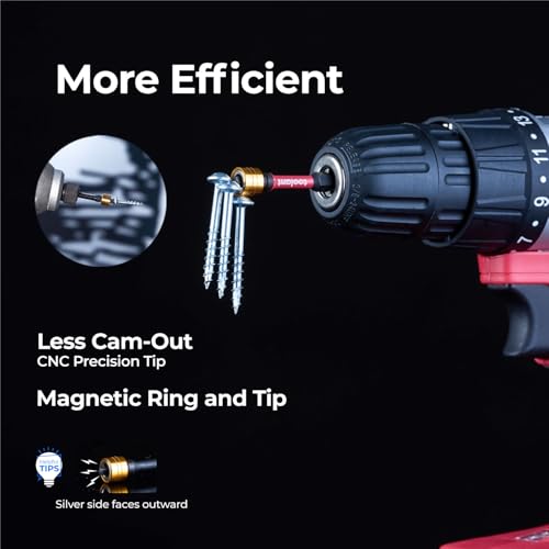 Image of toolant Square Drive Bit Set, Square Impact Driver bits S2 Steel, Robertson Driver Bits Magnetic CNC Tips, Square 2 Impact Bit 1 /4 inch Hex-Shank with Storage Box, 10pcs SQ2 6 inch Long