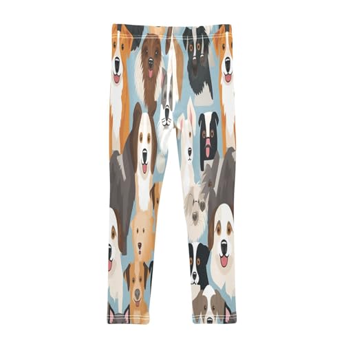 Toddler Girls Leggings Printed Yoga Pants Leggings Yellow Brown Dog for Kids2
