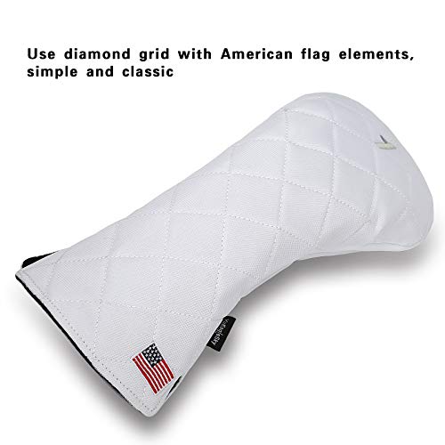 Golf Head Covers Driver Fairway #3#5 Hybrid USA Flag for Club Men Women, (Black or White) - Image 6