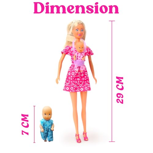 Image of Steffi Love Babysitter| Pretend Play Set for Girls| Doll Set with Babysitter & Two Babies| Dolls with 15+ Accessories & Baby Carriers| Ideal for Girls Age 3+