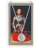 Saint Joan of Arc Pewter Medal Pendant with Prayer Card