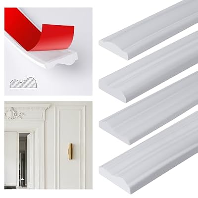 Peel and Stick Panels Molding Trim, 0.9in*10FT Self-Adhesive Wall Paneling Strip, Flexible Chair Rail Classic Wall Trim for Home Decoration