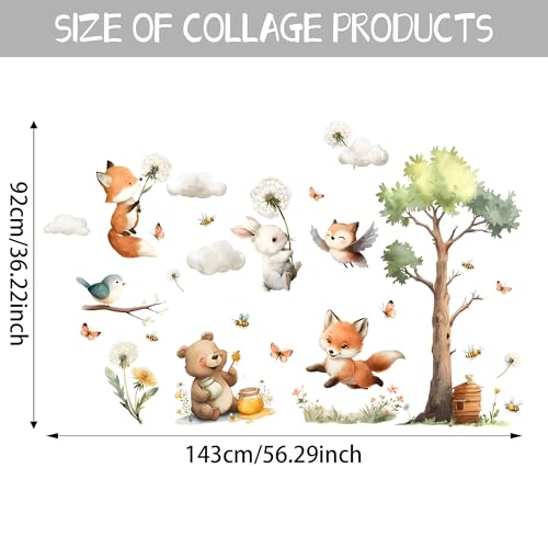 Vinilo decorativo con animales del bosque para pared miniatura 2
