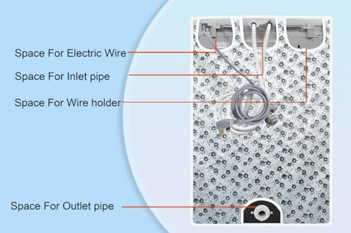 Image of Stylista PVC Washing Machine Cover Compatible for IFB 8 KG Fully-Automatic Front Loading SENATOR NEO SXS 8012, Waterproof and Dustproof, Floral Pattern Light Gray