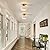 2-Pack Semi Flush Mount Ceiling Light - Ceramic Hallway Light Fixtures,Gold Ceiling Light Fixture,Small Flush Mount Ceiling Light, Modern Ceiling Light for Entryway Kitchen Dining Room