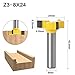 1pc 6mm 6.35mm 8mm Shank 4 Edge T Type Slotting Cutter Woodworking Tool Router Bits for Wood Industrial Grade Milling Cutter (Size : Z3-8mm Shank)