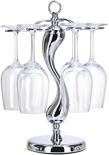 Wine Glass Rack 6 Hook Design Tabletop Stemware Rack Wine Glass Storage Holder Stand Air Drying Rack (Color : Silver Size : 37 * 25 * 14.5CM) image 4
