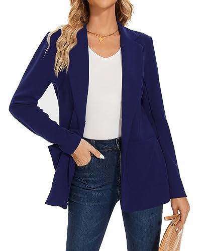 Image of MINTLIMIT Women Blazers Jacket Classic Blazer Suit Notched Lapel Evening Wedding Guests (Royal Blue XXL)