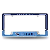 Rico Industries NFL Football Tennessee Titans Two-Tone 12" x 6" Chrome All Over Automotive License Plate Frame for Car/Truck/SUV