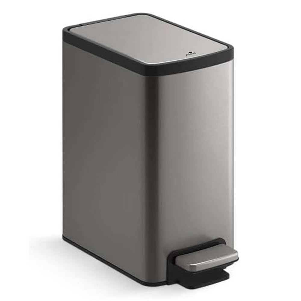 DOLPHY Rectangular Stainless Steel 05L Pedal Bin With Plastic Bucket And Lid| Trash Can For Home-image-35
