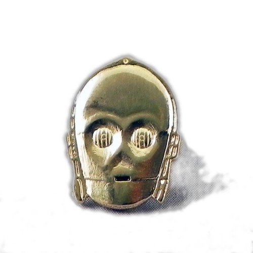Broche de metal chapado en oro, diseño de Star Wars C3P0