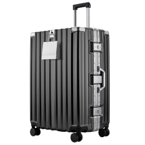 Image of Zipperless Luggage, 28 Inch Checked Suitcase | Checked Luggage, 9H Scratch PC Hardshell, Aluminum Frame, TSA Lock, 360 Spinner Wheels, Gray