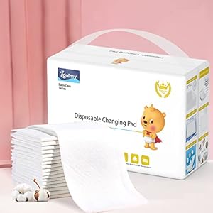 Zdolmy 100 Pack Baby Disposable Changing Pads, Disposable Underpads Waterproof Diaper Changing Pad, Super Soft, Ultra…